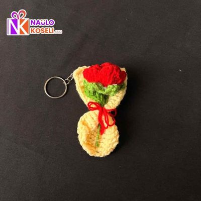 Mini rose bouquet keyring