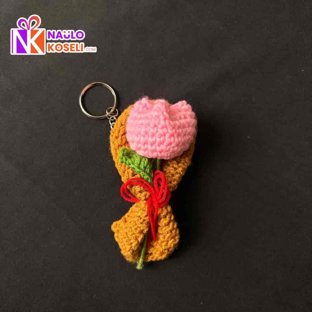 Mini tulip bouquet keyring