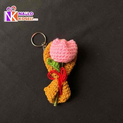 Mini tulip bouquet keyring